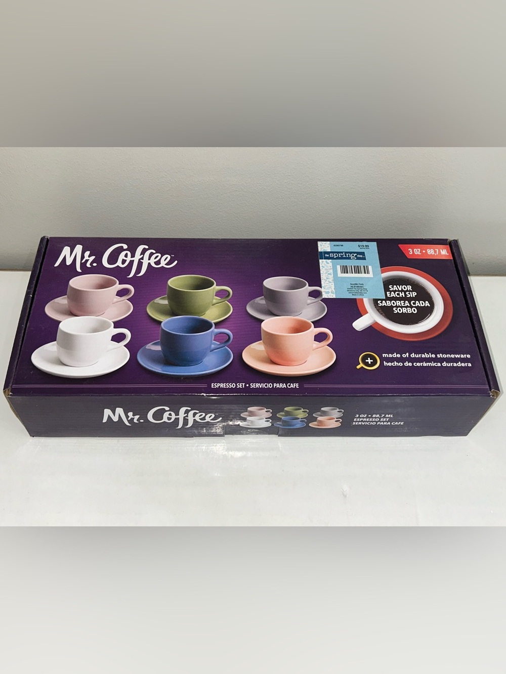 Mr. Coffee Multicolor Espresso Cup & Saucer Set - 6-Piece